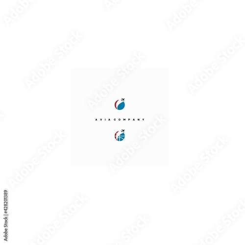 
Vector illustration consisting of an airplane line in the form of a symbol or logo of an airline.avia company logo