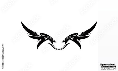 feather tribal tiger icon vector logo photo