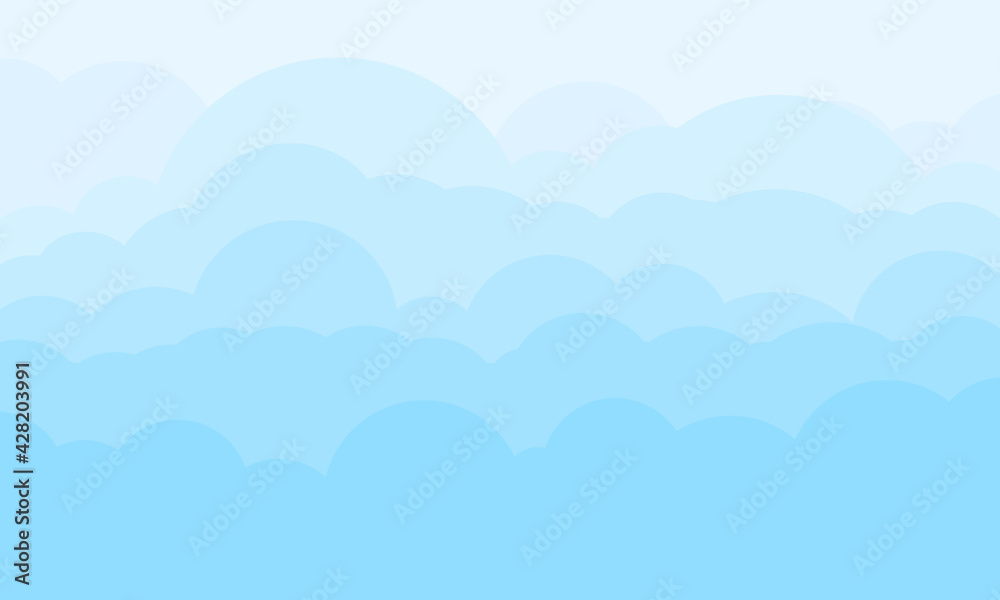 Simple blue cloud background. Vector illustration.