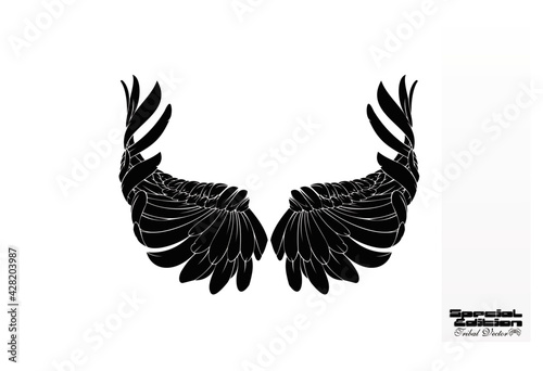 Valokuva wing tribal business vector logo