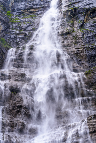 Mountain waterfall near Murren  Switzerland