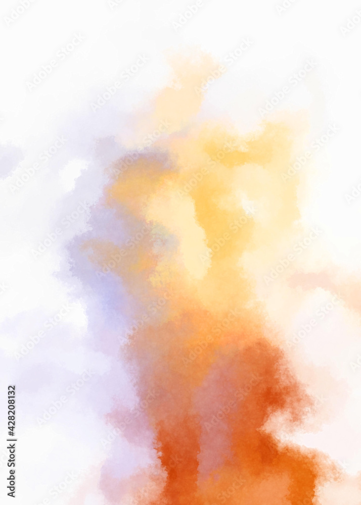 Watercolor painted background. Abstract Illustration wallpaper. Brush stroked painting. 2D Illustration.