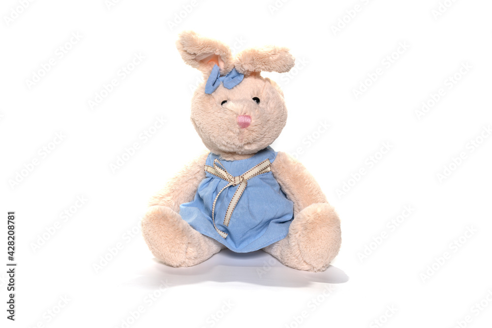 Stuffed rabbit toy isolated on white background Stuffed rabbit toy isolated on white background