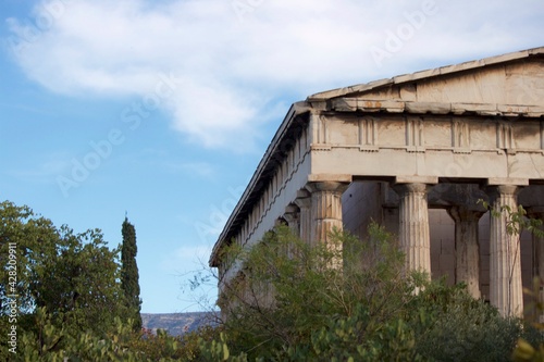 Old Greek Temple overgrown with trees