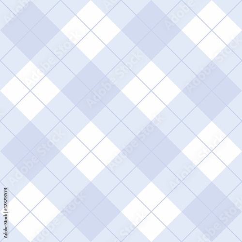 Seamless vector sweet blue and white background, checkered pattern or grid texture for web design, desktop wallpaper or culinary blog website