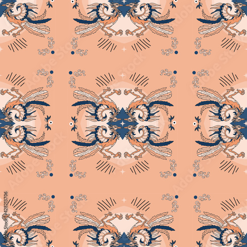 Seamless Pattern Indian Motives Packaging Fabric Design Indian Ornament