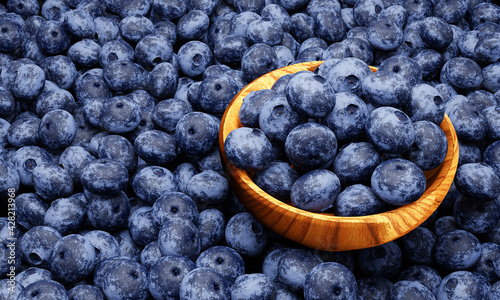 Close up Lots of blueberrie...