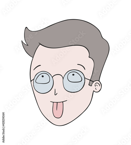 Face with tongue out draw