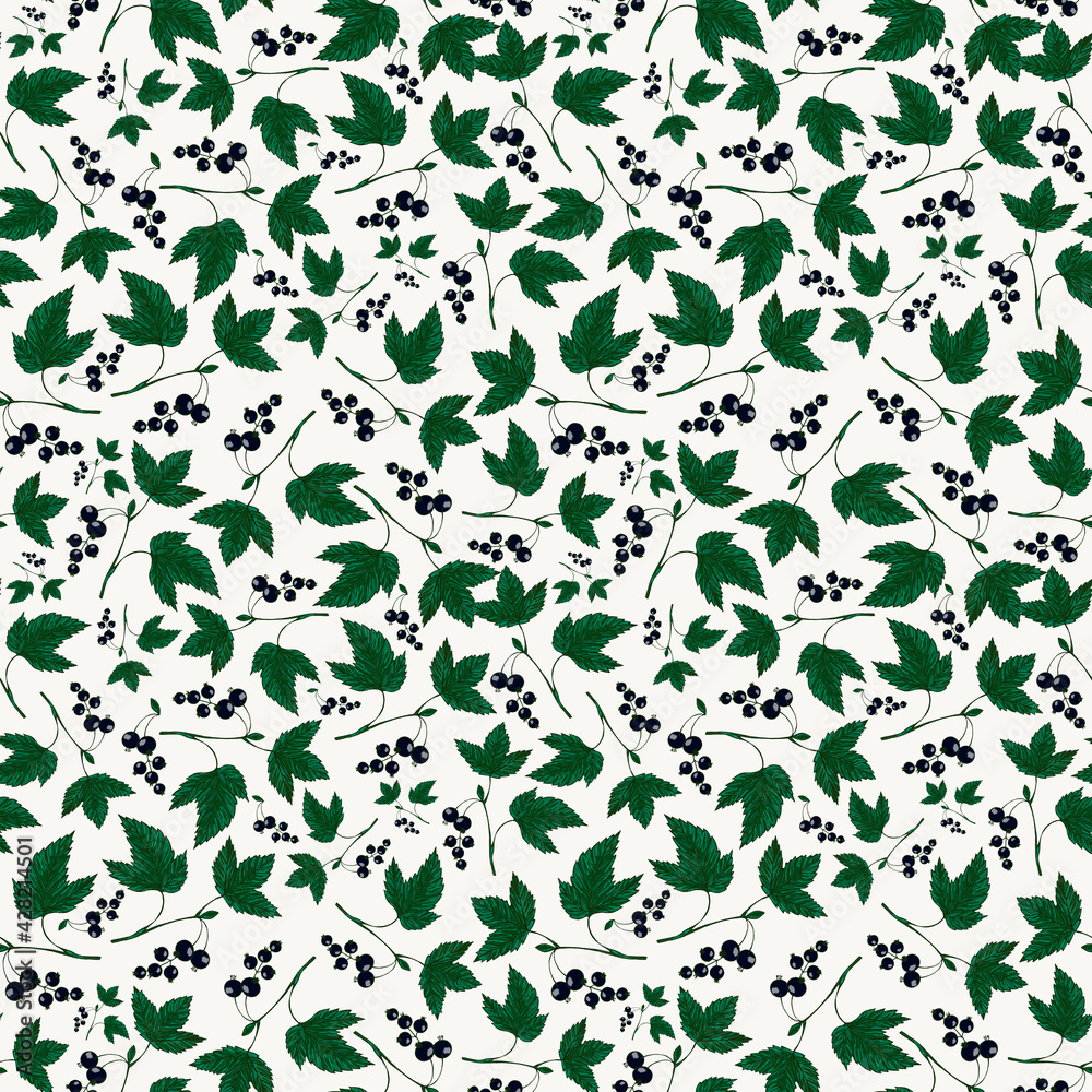 Seamless botanical pattern with currant branches
Seamless botanical pattern with currant branches