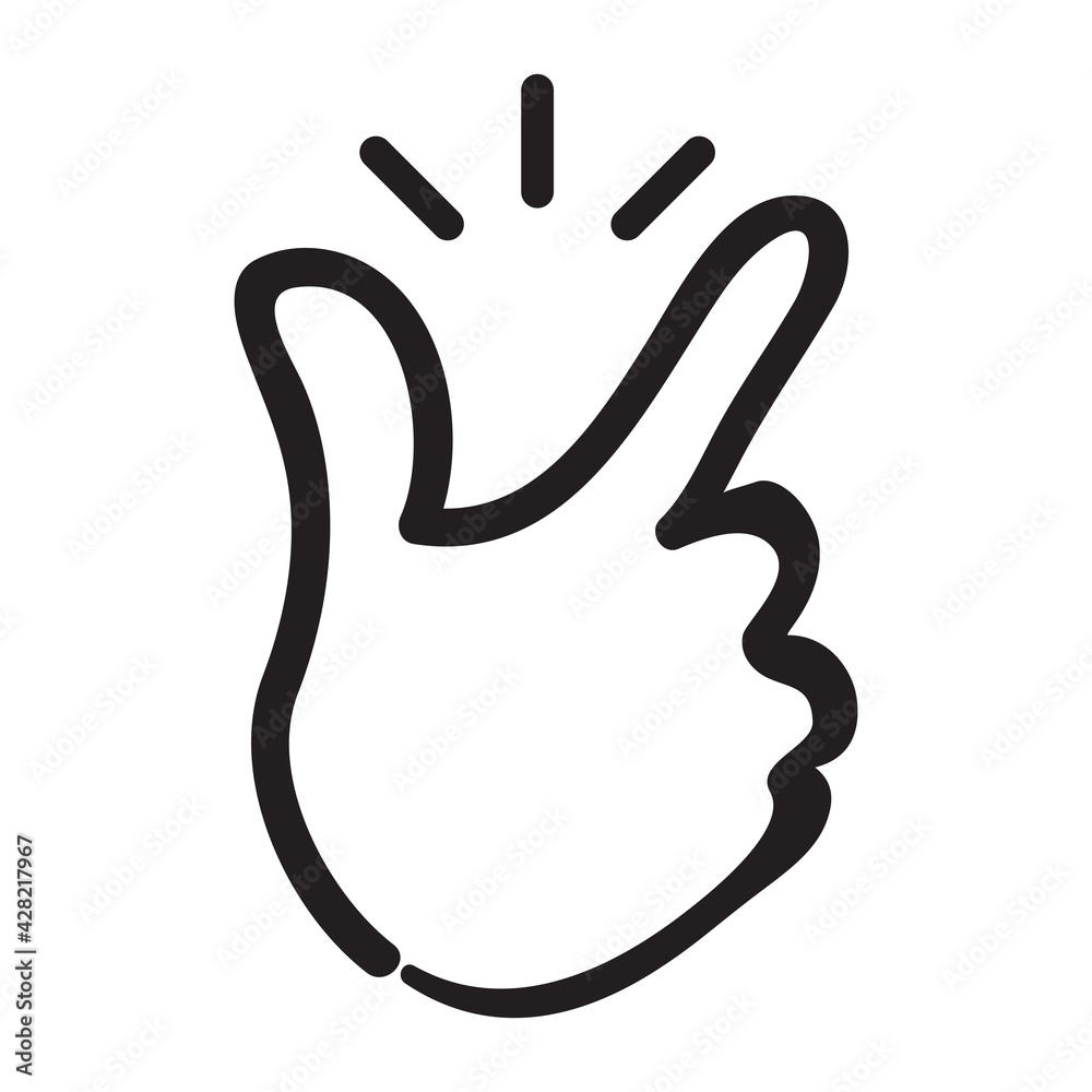 concept make flicking fingers. snap of the fingers icon. linear trend simple okey easy symbol concept make flicking fingers. snap of the fingers icon. linear trend simple okey easy symbol