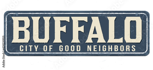 Buffalo vintage rusty metal sign