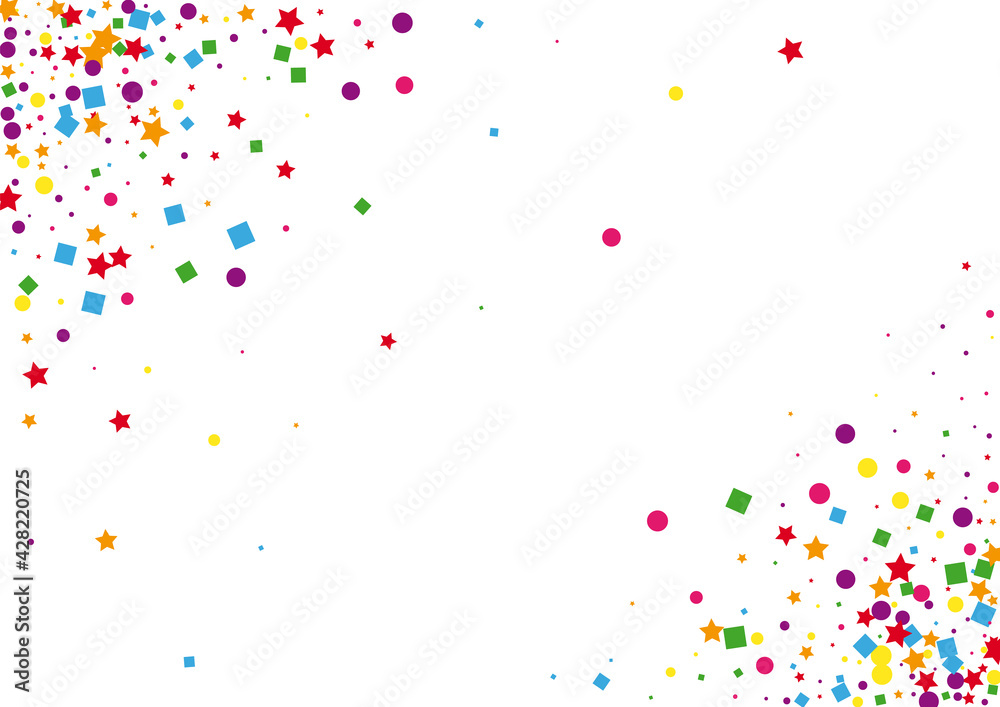Red Gift Dot Illustration. Rainbow Square Background. Yellow Circle Decoration. Sparkle Star Background. Blue Pattern Confetti. Red Gift Dot Illustration. Rainbow Square Background. Yellow Circle Decoration. Sparkle Star Background. Blue Pattern Confetti.