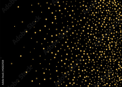 Gradient Group Confetti Pattern. Festive Glitter Illustration. Yellow Spark Twinkle Design. Fantasy Sequin Texture. Golden Shimmer Background