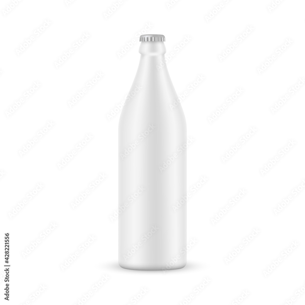 500ml Blank Clay Beer Bottle Mockup Isolated on White Background. Vector Illustration 500ml Blank Clay Beer Bottle Mockup Isolated on White Background. Vector Illustration