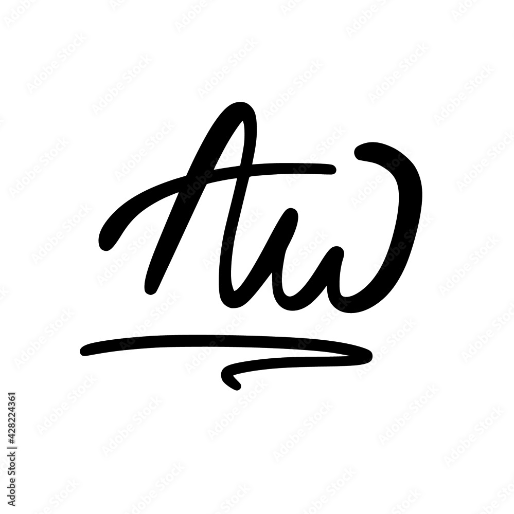 AW initial handwritten logo for identity AW initial handwritten logo for identity