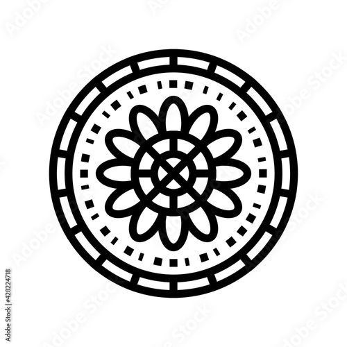 boho astrological line icon vector. boho astrological sign. isolated contour symbol black illustration