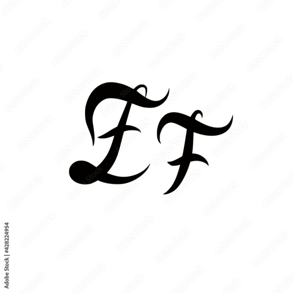 EF initial handwritten logo for identity EF initial handwritten logo for identity