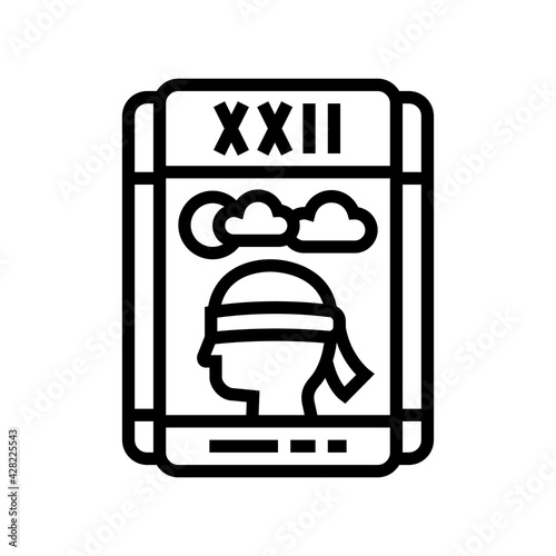 tarot cards astrological line icon vector. tarot cards astrological sign. isolated contour symbol black illustration