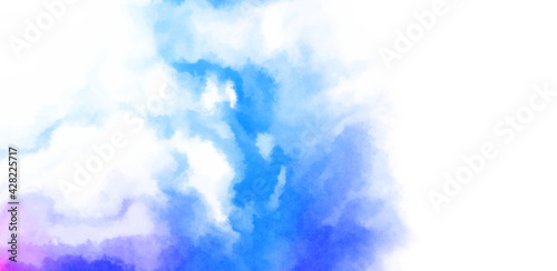 Abstract colorful watercolor on white background. Digital art painting.