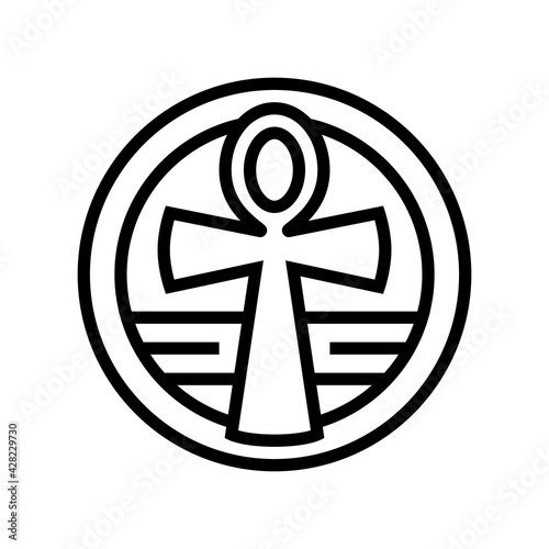 cross ankh line icon vector. cross ankh sign. isolated contour symbol black illustration