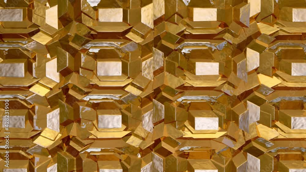 3d abstract gold looped animation, geometric forms and shapes are transformed. Motion graphics background for vj shows. 4k seamless footage 3d abstract gold looped animation, geometric forms and shapes are transformed. Motion graphics background for vj shows. 4k seamless footage