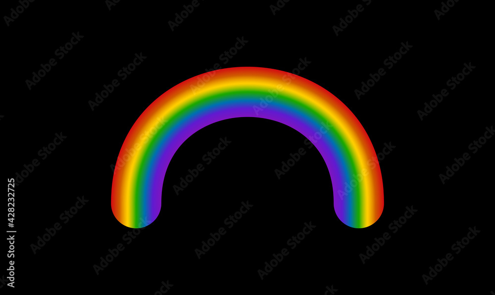 Rainbow on black background. Vector illustration. Rainbow on black background. Vector illustration.