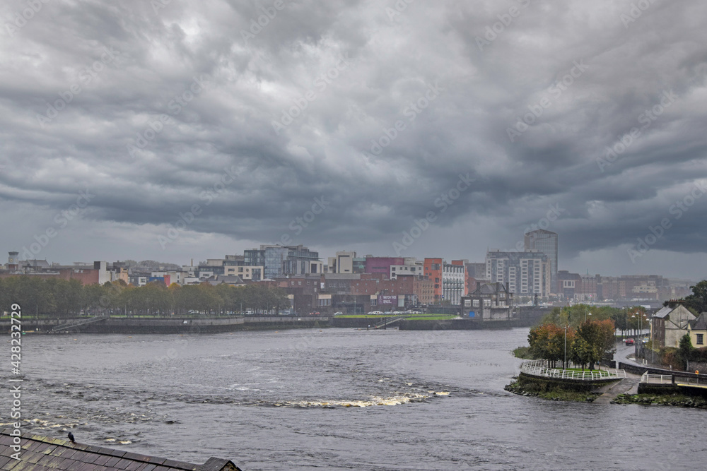 Shannon river in Limerick on a cloudy day, Limerick, Ireland