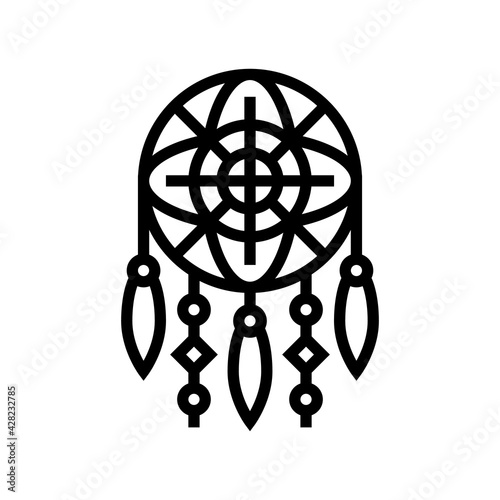 dream catcher line icon vector. dream catcher sign. isolated contour symbol black illustration