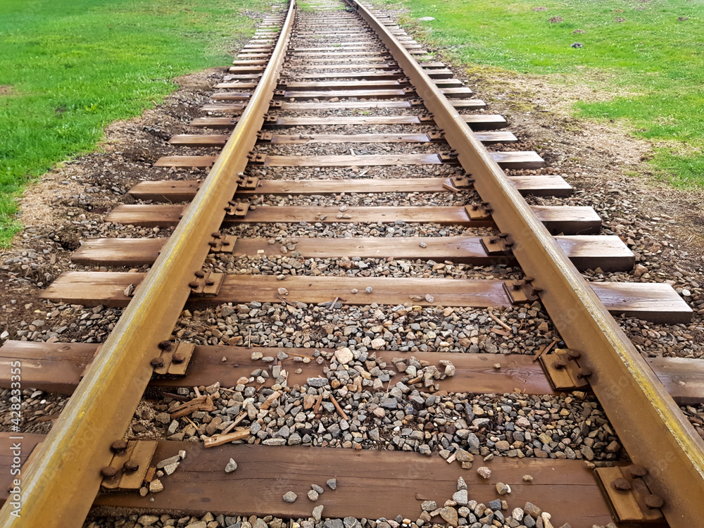 Railway tracks. Cargo and passenger transportation, business and communications, industry