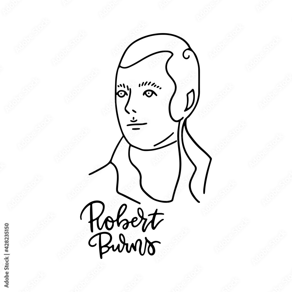 Robbie Burns icon line element. Vector hand drawn illustration of ...