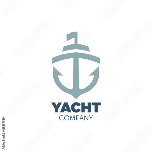 yacht logo design with geometry