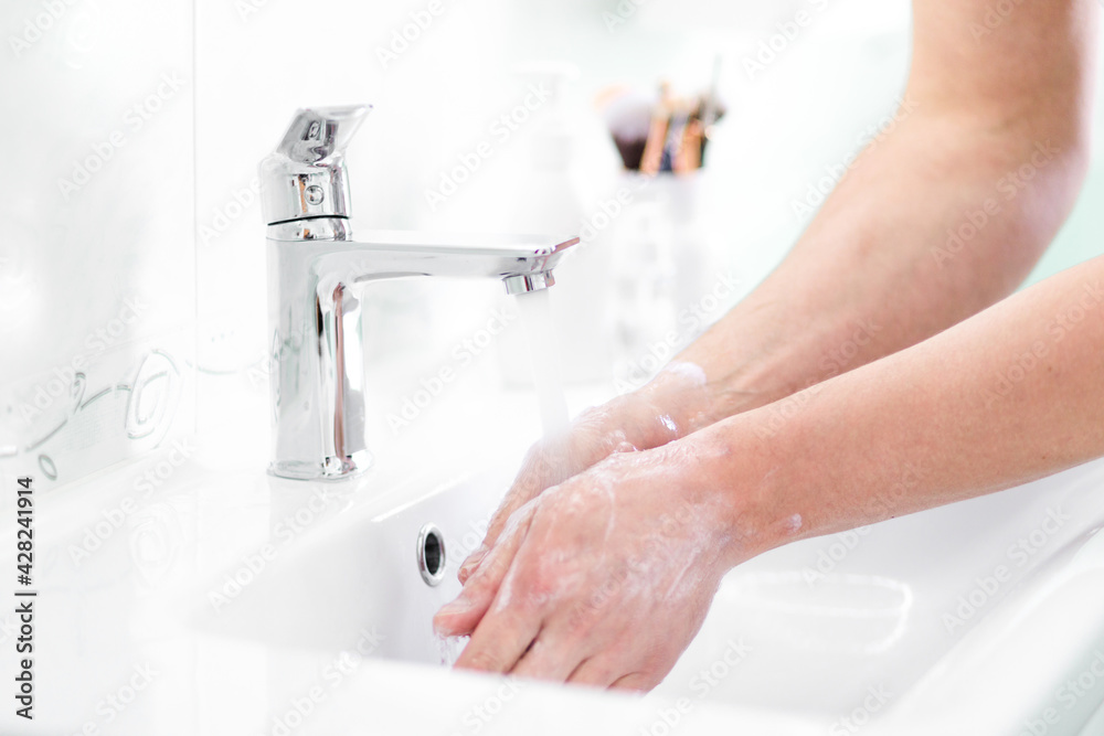 thorough hand washing with soap and water to prevent coronavirus - Image thorough hand washing with soap and water to prevent coronavirus - Image