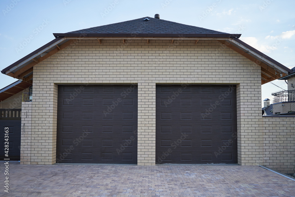 Large new garage for two cars in a private house