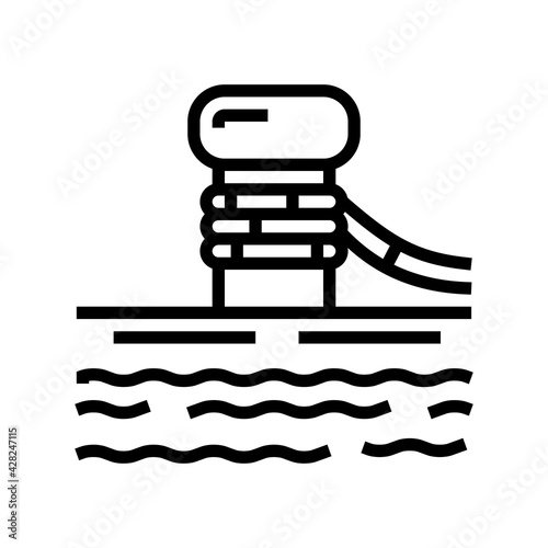 mooring bollard port line icon vector. mooring bollard port sign. isolated contour symbol black illustration