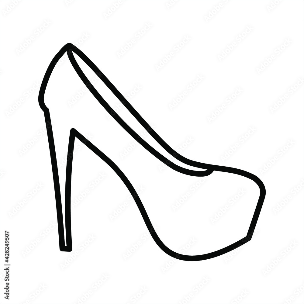 High heels icon isolated on white background. color editable High heels icon isolated on white background. color editable