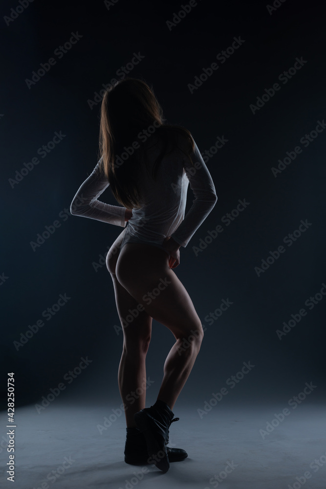 Fototapeta premium Sexy body nude woman. Naked sensual beautiful girl. Artistic photo.