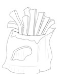 french fries doodle style