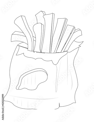 french fries doodle style