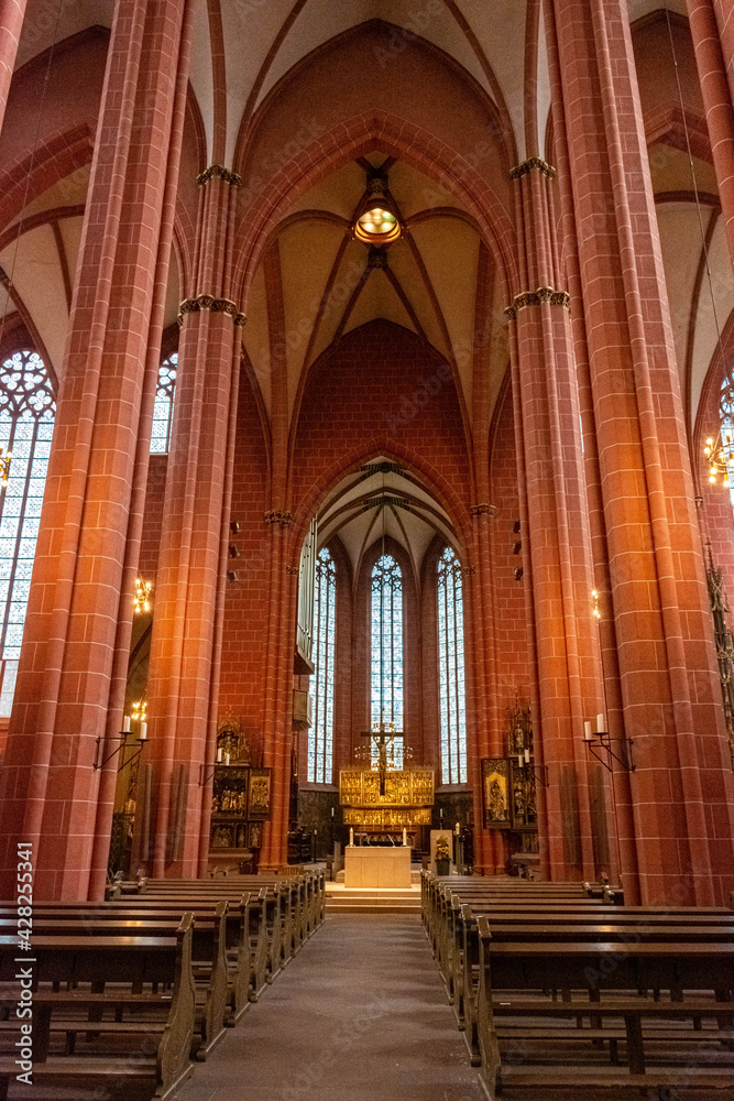 FRANKFURT, GERMANY, 25 JULY 2020: Interior of the Frankfurt Cathedral