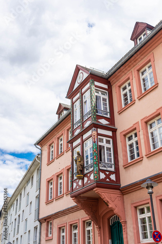 MAINZ, GERMANY, 25 JULY 2020: Beautiful half-timbered historical architecture in the center