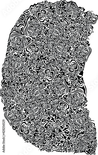 Tribal Texture Pattern with Organic Vector Shapes