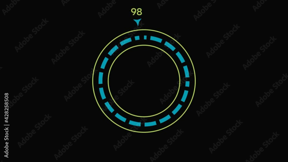 Loading circle animation. Animation green blue 4k loading bar with Alpha channel. motion video 0-100 percent. load circle on black background. Download Page