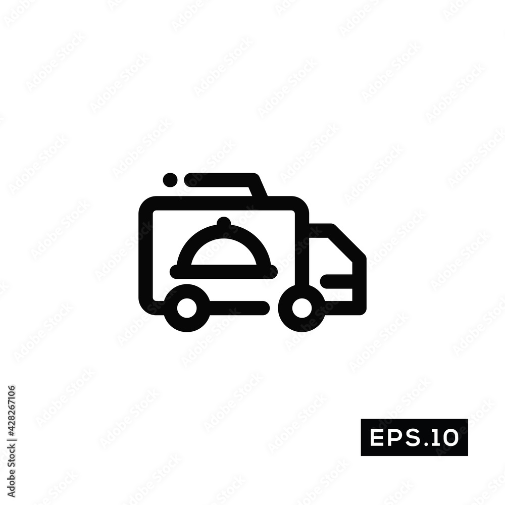Food delivery line icon. Online food delivery icon Vector Illustration Template For Web and Mobile