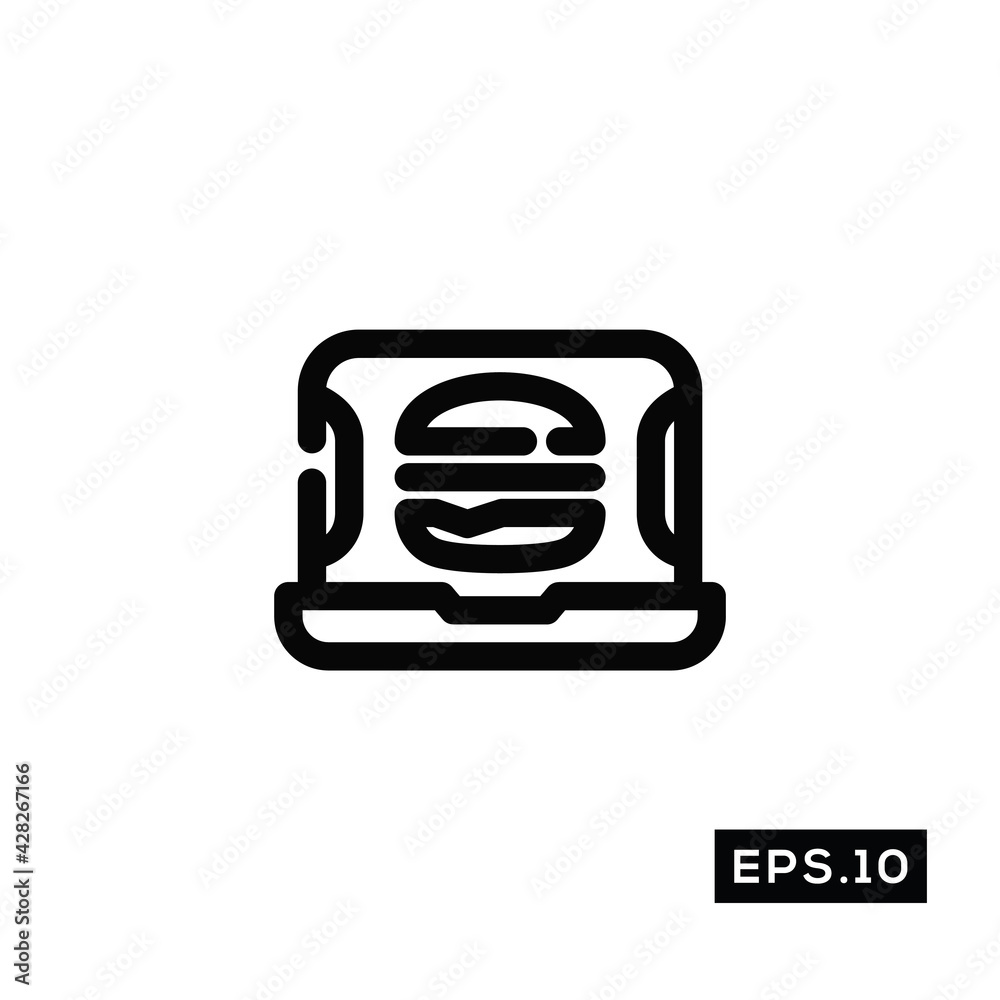 Food delivery line icon. Online food delivery icon Vector Illustration Template For Web and Mobile Food delivery line icon. Online food delivery icon Vector Illustration Template For Web and Mobile