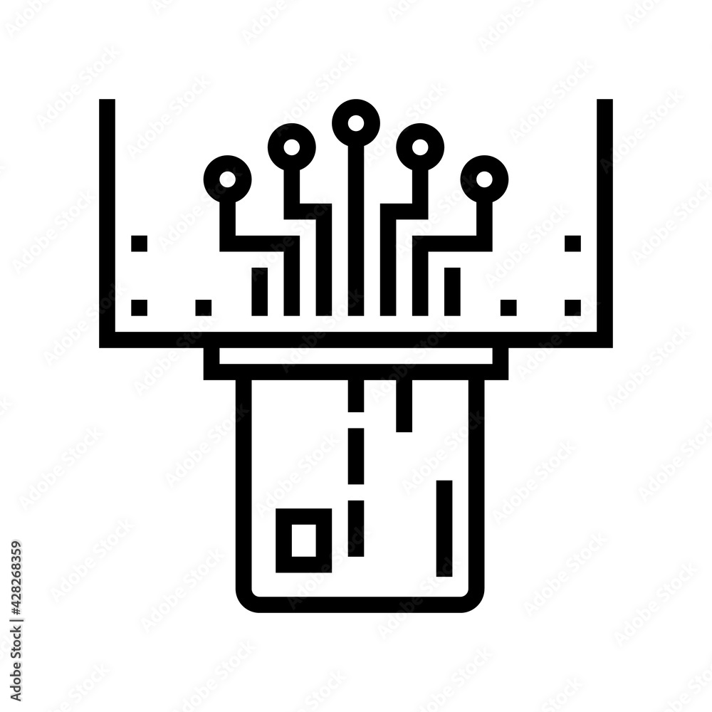 digital card line icon vector. digital card sign. isolated contour symbol black illustration