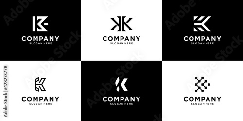 Set of Letter K logo design template