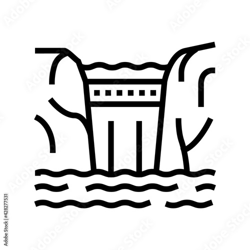 dam water line icon vector. dam water sign. isolated contour symbol black illustration