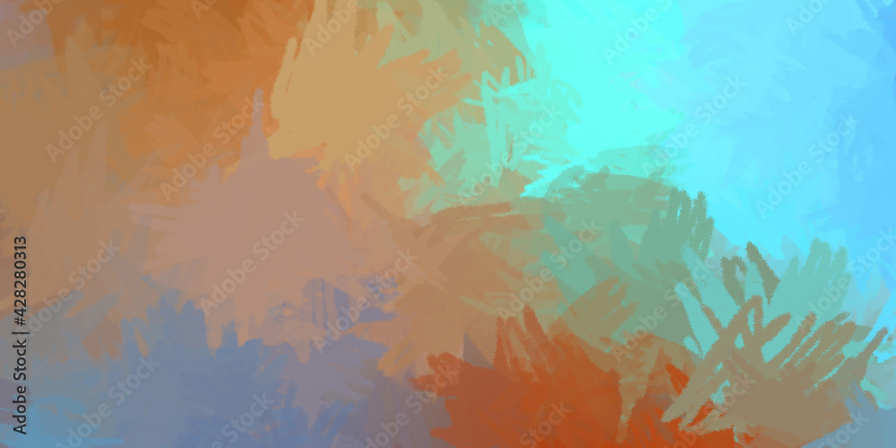 Obraz premium Brushed Painted Abstract Background. Wild chaotic brushstrokes. Strokes of paint. 2D Illustration. Brush stroked painting.