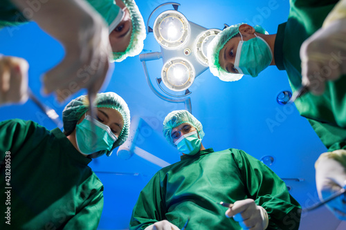 Surgeon team working in operating room