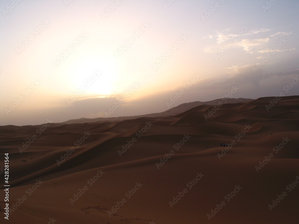 beautiful view of desert in Morocco design for travel and adventure concept	